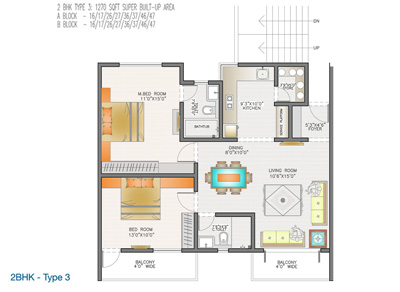 2 BHK - Block A